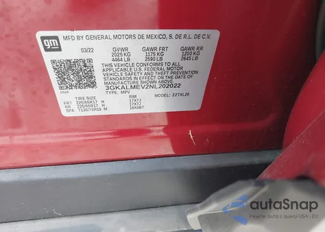 2022 GMC Terrain Fwd Sle from USA, damaged, VIN 3GKALMEV2NL202022